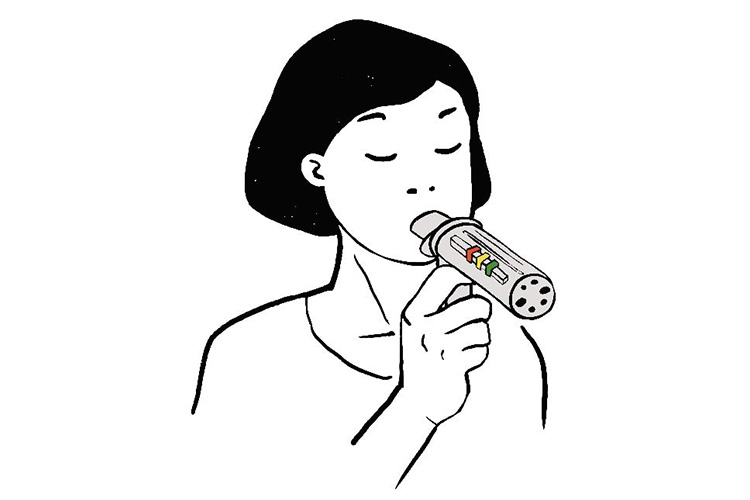 ピークフローメーターの使用イメージ