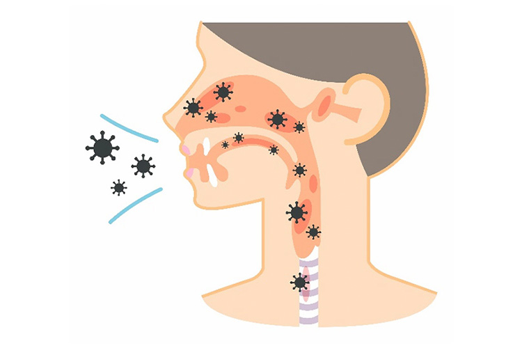 ウイルス感染時の咳のイメージ