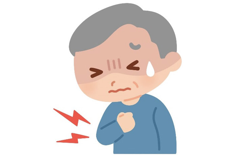 胸に違和感がある男性のイメージ
